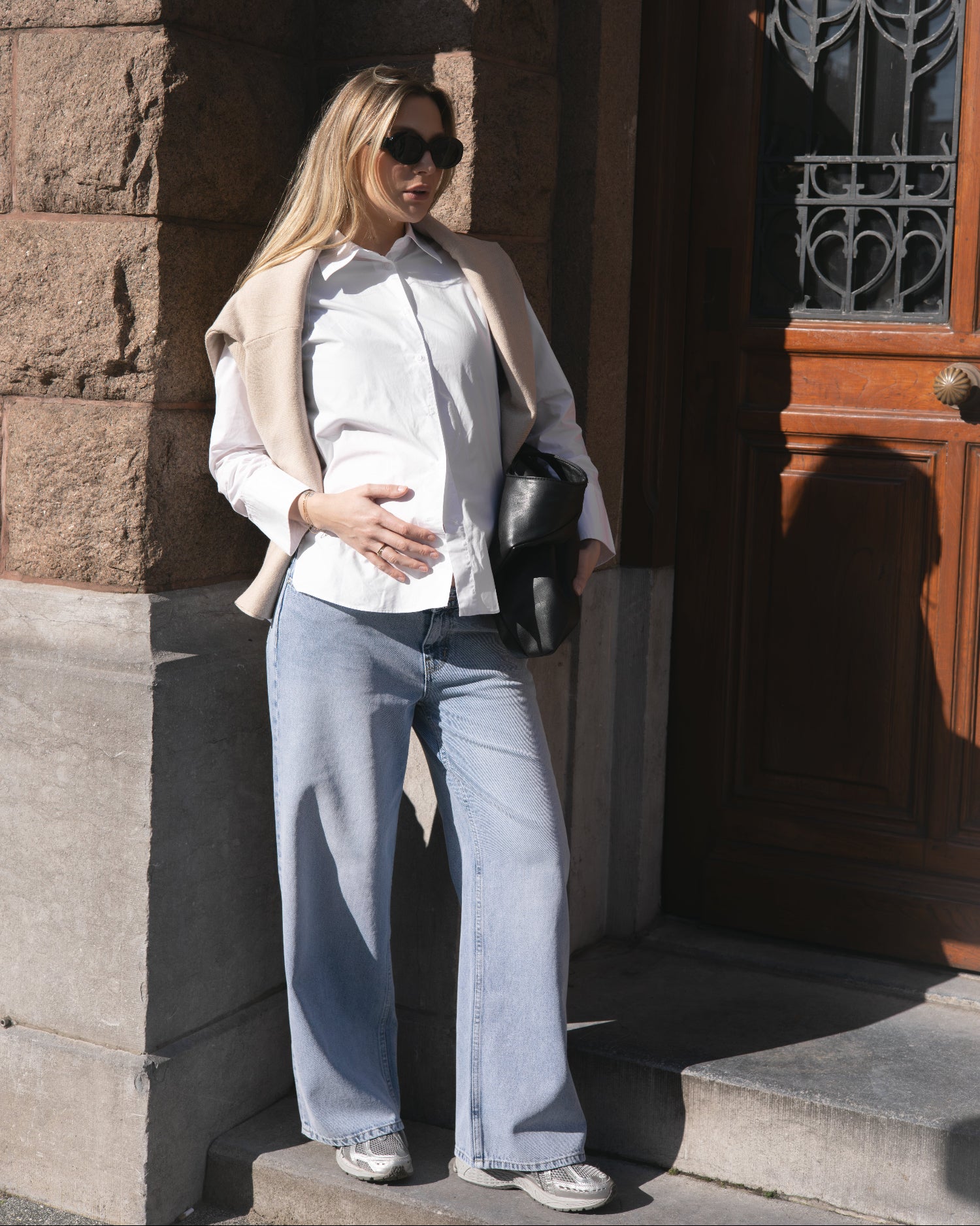 WIDE LEG JEANS LOW WAIST LIGHT BLUE
