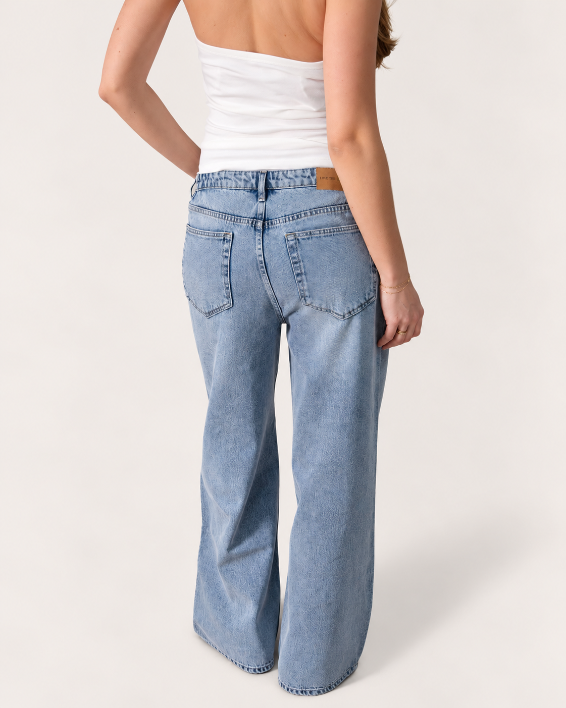 WIDE LEG JEANS LOW WAIST LIGHT BLUE