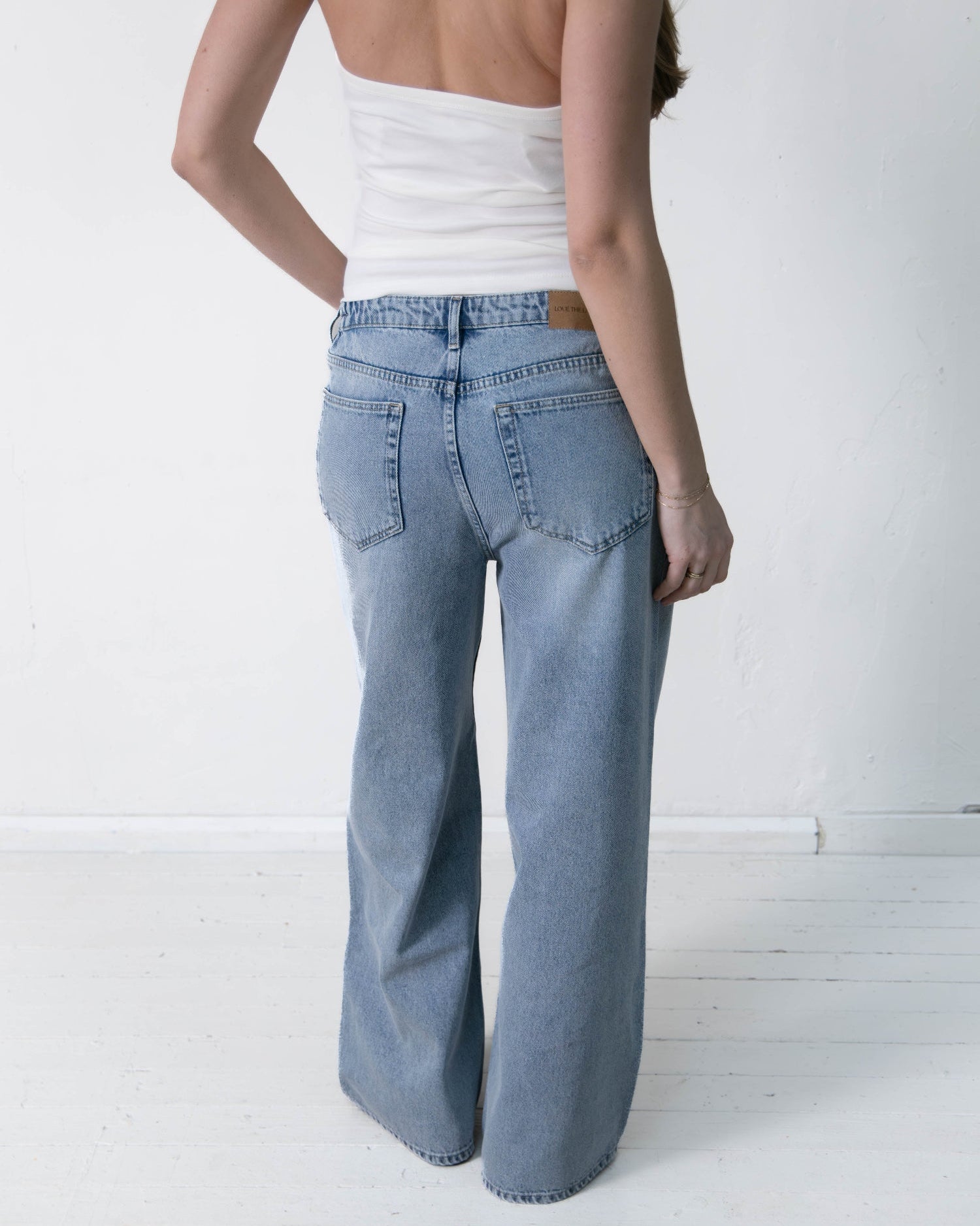 WIDE LEG JEANS LOW WAIST LIGHT BLUE